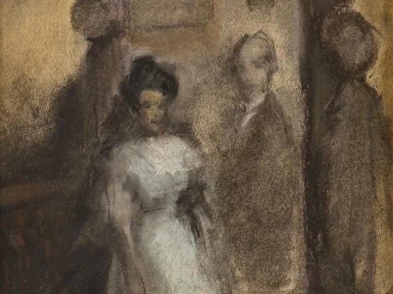 1875-Amy Londoner - Una signora nell'atrio d'ingresso